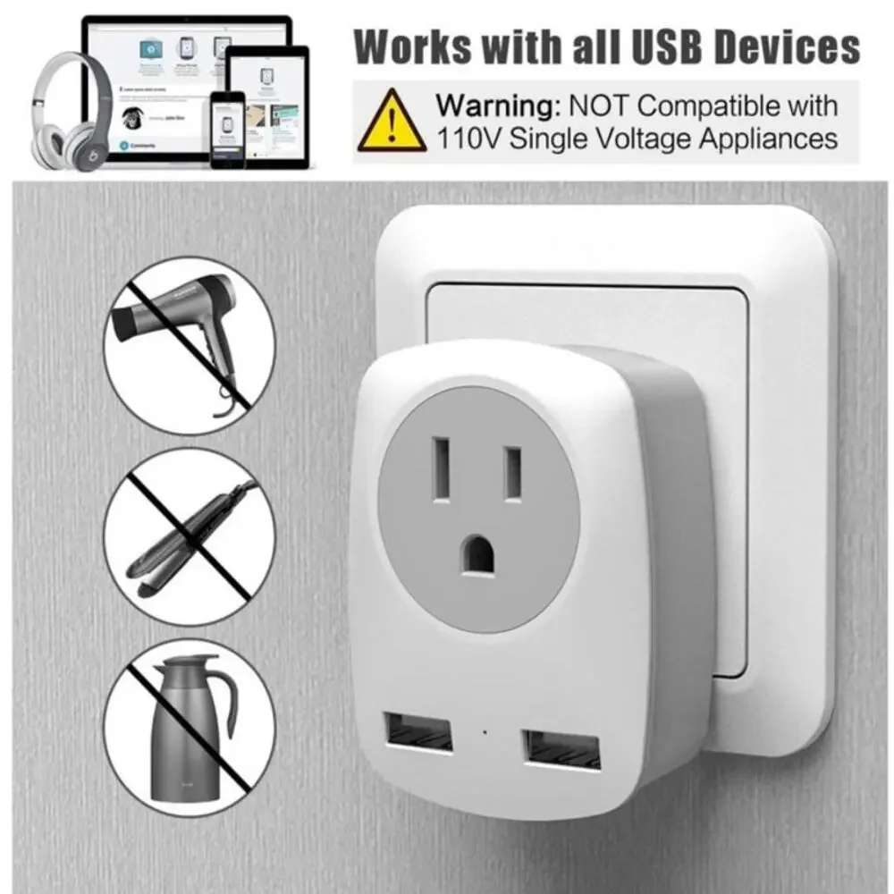 America to Italy Travel Adapter Plug (No for UK) L-Plug USB Wall Charger